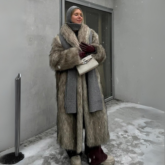 Luxury Women's Fluffy Long Faux Fur Coat