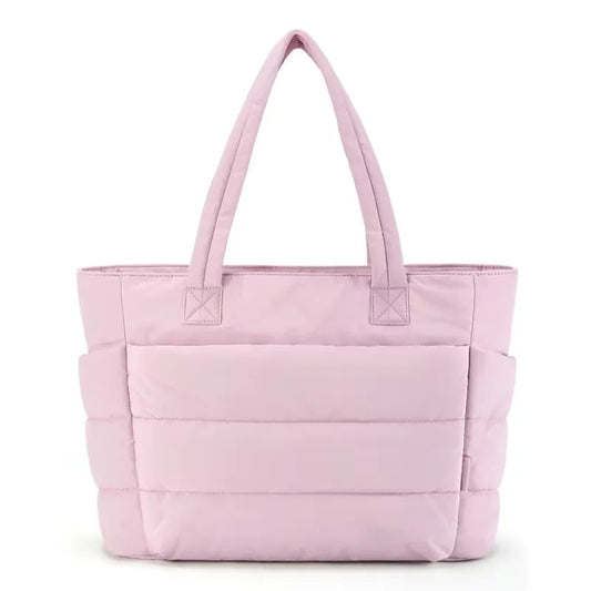 SOLA Women's Quilted Puffer Tote Bag, Large Capacity Shoulder Bag for Travel & Work