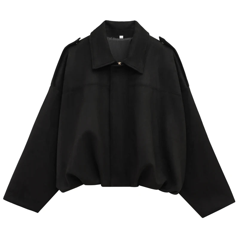 Women's Bomber Jacket Lapel Long Sleeve Zipper Suede Jacket Women