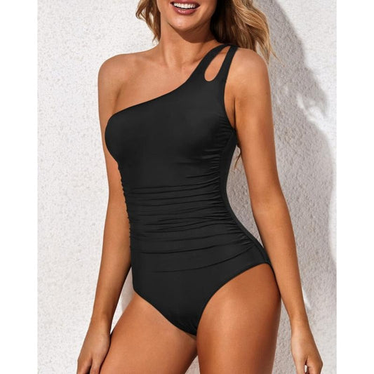 One-Shoulder Tummy Control One-Piece Swimsuit