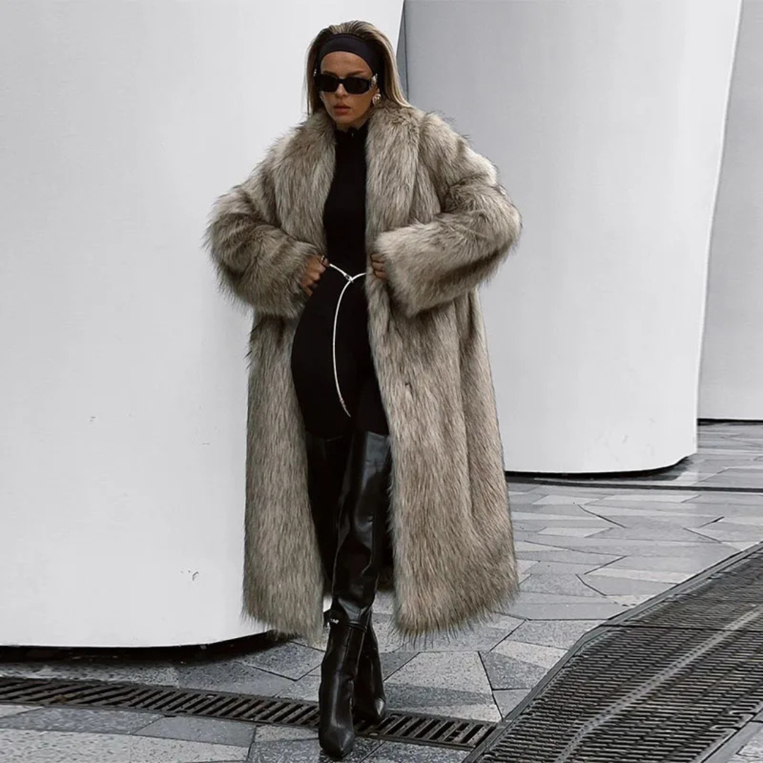 Luxury Women's Fluffy Long Faux Fur Coat