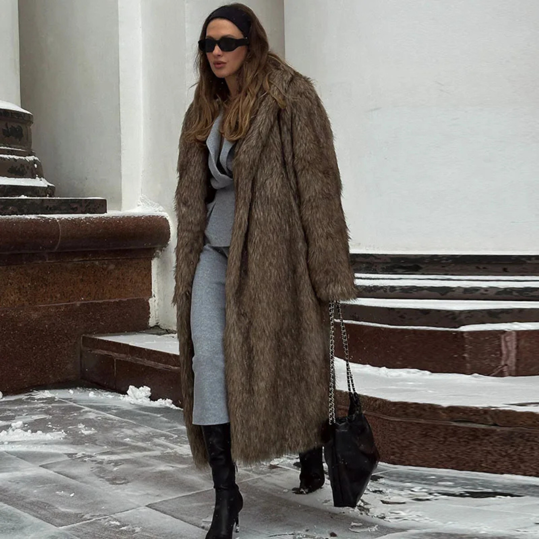 Luxury Women's Fluffy Long Faux Fur Coat