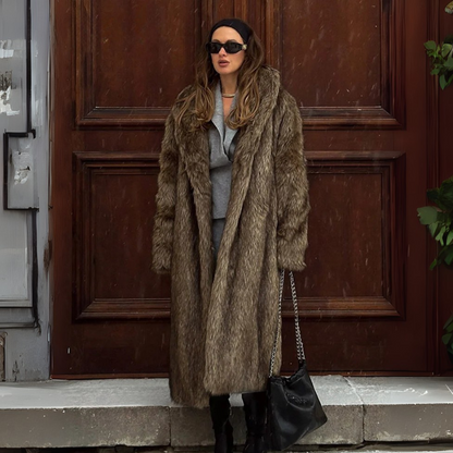 Luxury Women's Fluffy Long Faux Fur Coat