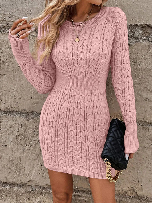 Long Sleeve Bodycon Mini Dresses Casual Slim Female Knitted Outwear