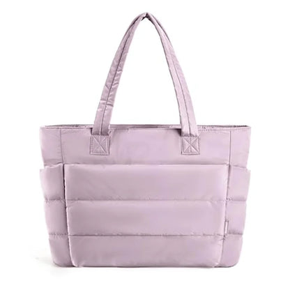 SOLA Women's Quilted Puffer Tote Bag, Large Capacity Shoulder Bag for Travel & Work