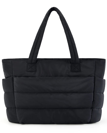 SOLA Women's Quilted Puffer Tote Bag, Large Capacity Shoulder Bag for Travel & Work