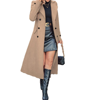 Double-breasted Warm Woolen Coat